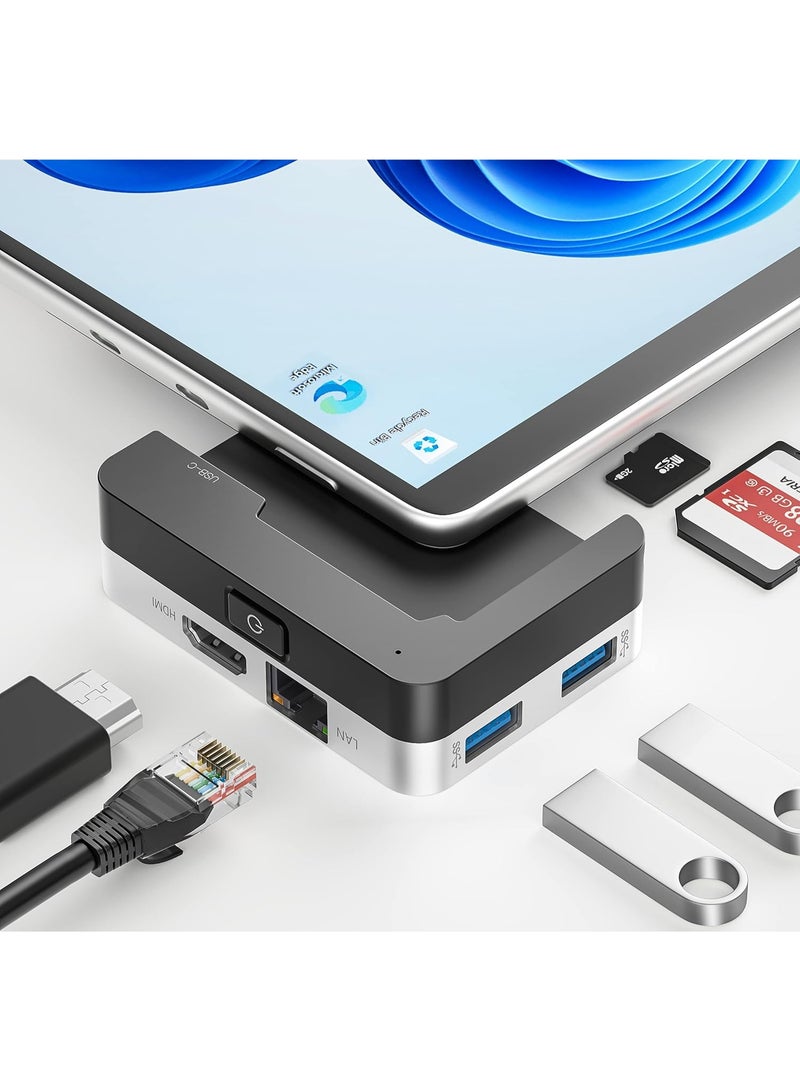 BYEASY Docking Station For Microsoft Surface Pro 8 , 6-in-1  USB-C Hub with 4K HDMI 30Hz, 1000M Ethernet LAN, SD/TF Card Reader, 2 USB 3.0 - Image 4