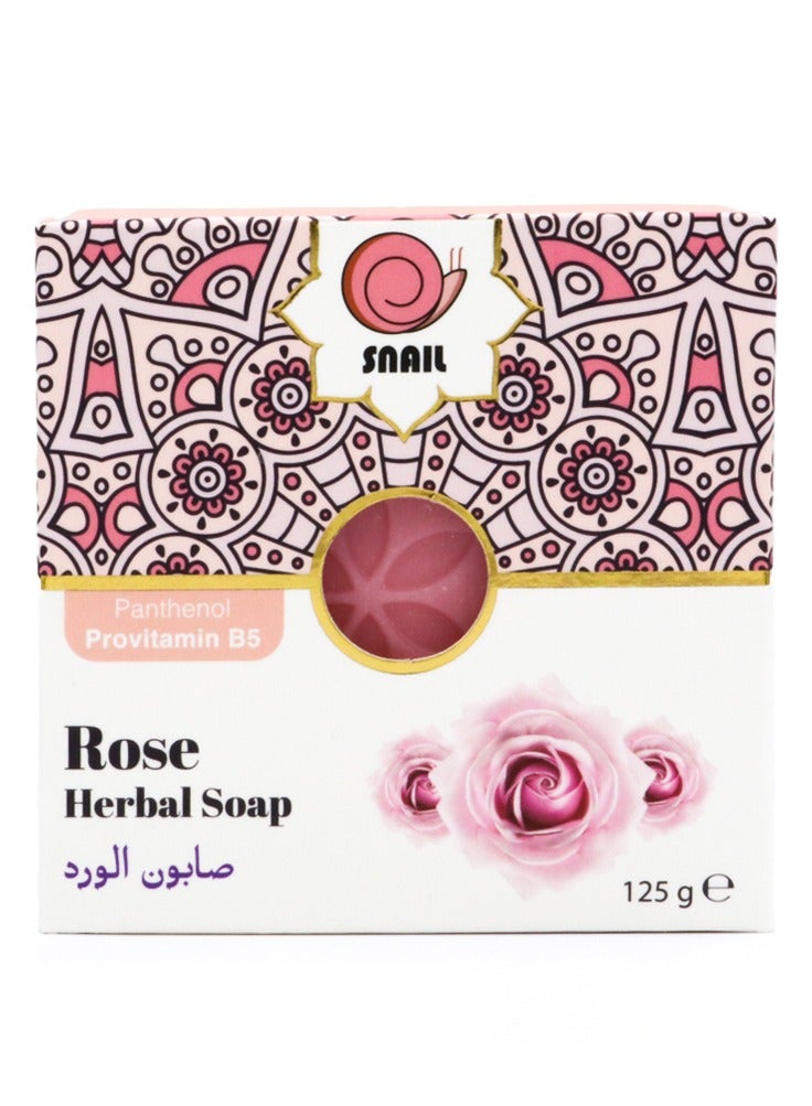 سنايل صابون الورد العشبي مع البانثينول وبروفيتامين ب5 لترطيب وتنقية البشرة 125 جرام - Image 1