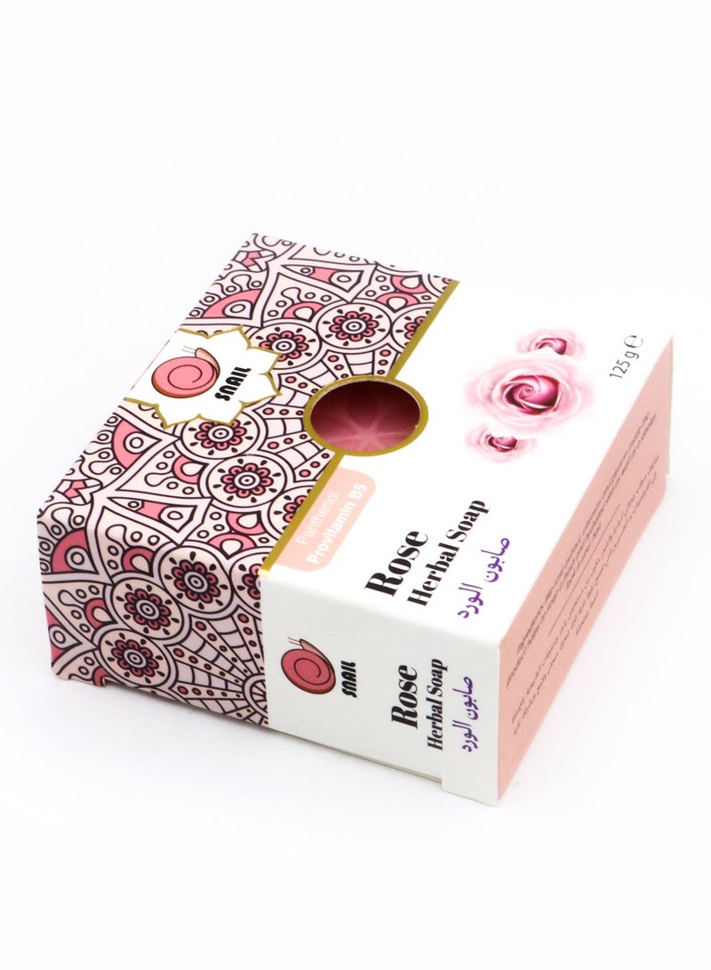 سنايل صابون الورد العشبي مع البانثينول وبروفيتامين ب5 لترطيب وتنقية البشرة 125 جرام - Image 3