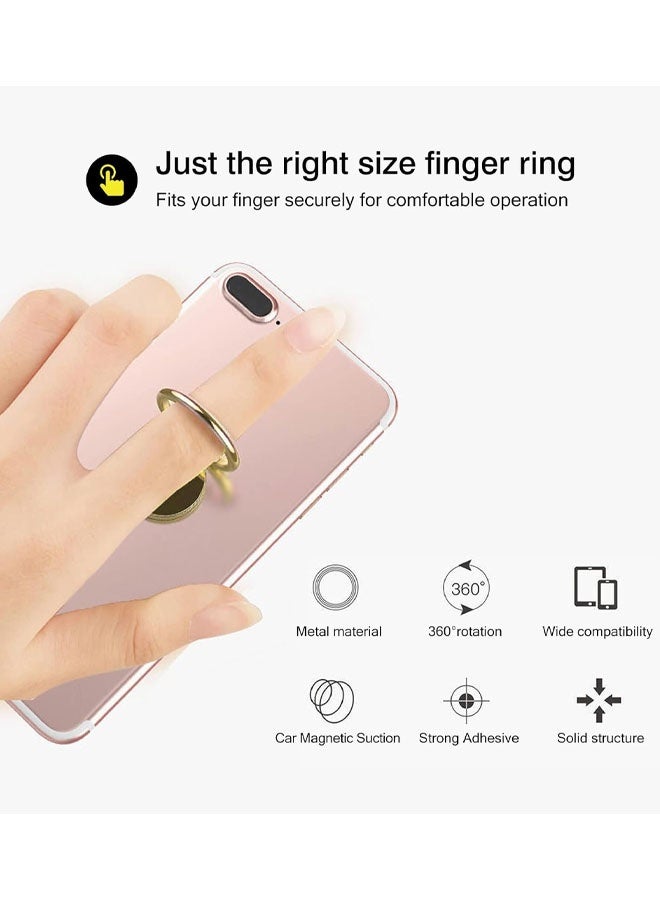 2 Pack Small Round Sparkling Cell Phone Ring Holder Stand,360 Degree Rotation And 180 Degree Adjustable Finger Ring Kickstand With Polished Metal Phone Grip - Image 4
