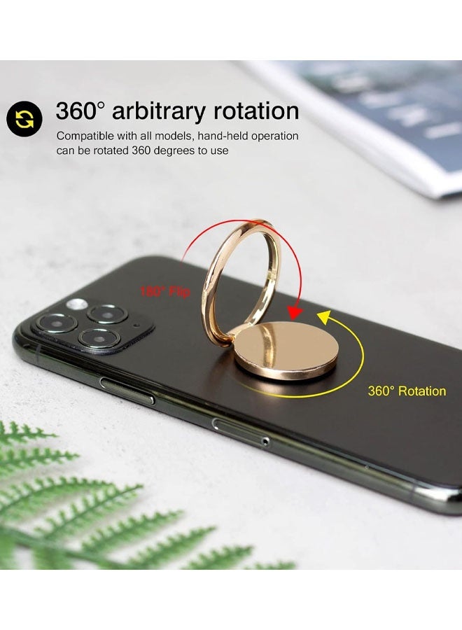 2 Pack Small Round Sparkling Cell Phone Ring Holder Stand,360 Degree Rotation And 180 Degree Adjustable Finger Ring Kickstand With Polished Metal Phone Grip - Image 2