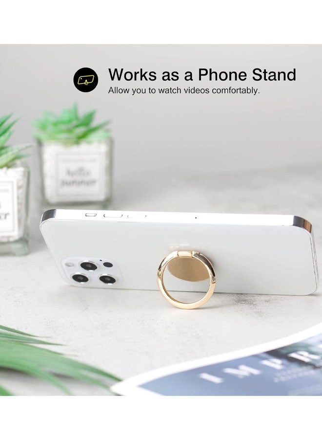 2 Pack Small Round Sparkling Cell Phone Ring Holder Stand,360 Degree Rotation And 180 Degree Adjustable Finger Ring Kickstand With Polished Metal Phone Grip - Image 3