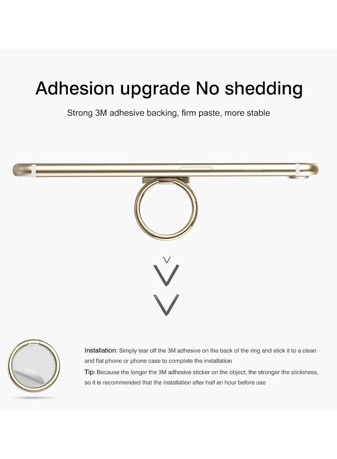 2 Pack Small Round Sparkling Cell Phone Ring Holder Stand,360 Degree Rotation And 180 Degree Adjustable Finger Ring Kickstand With Polished Metal Phone Grip - Image 5