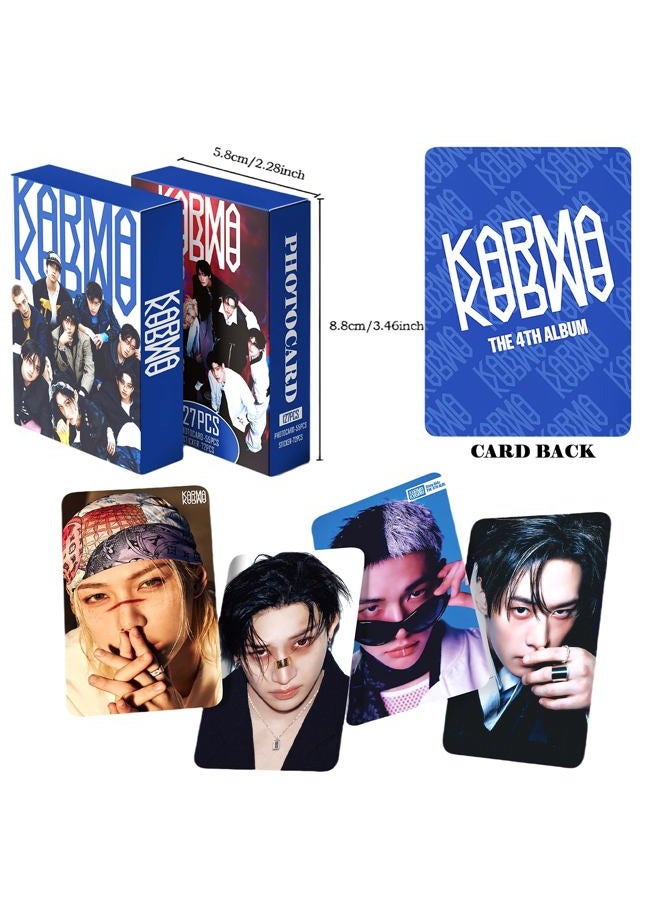 PYAJUU Stray Kids KARMA Album Gift Box Set, Including 55PCS KARMA Photocards, 100PCS Album Sticker Pack, 1 Lanyards, Card Holder, 1 Stray Kids Keychain and 2 Badge Gift for STAY Straykids Merch - Image 4