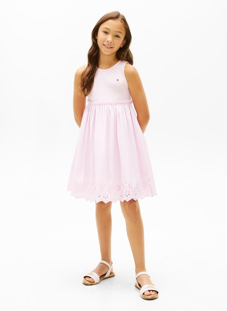 TOMMY HILFIGER Broderie Anglaise Sleeveless Dress - Image 1