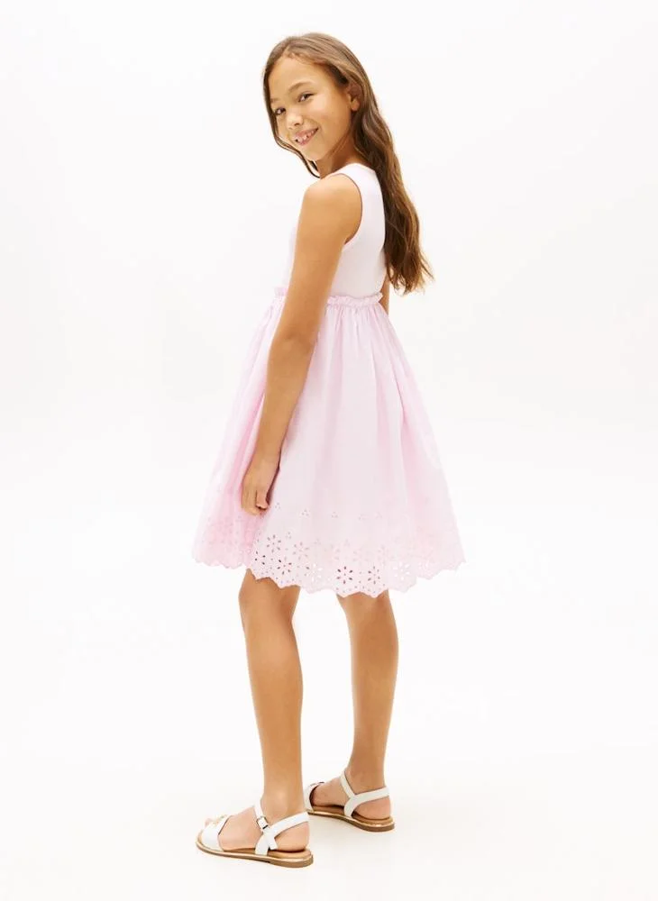 TOMMY HILFIGER Kids Broderie Anglaise Combi Dress