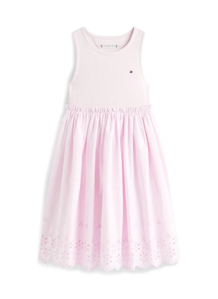 Tommy Hilfiger light pink Broderie Anglaise Sleeveless Dress for Women | Best Price UAE