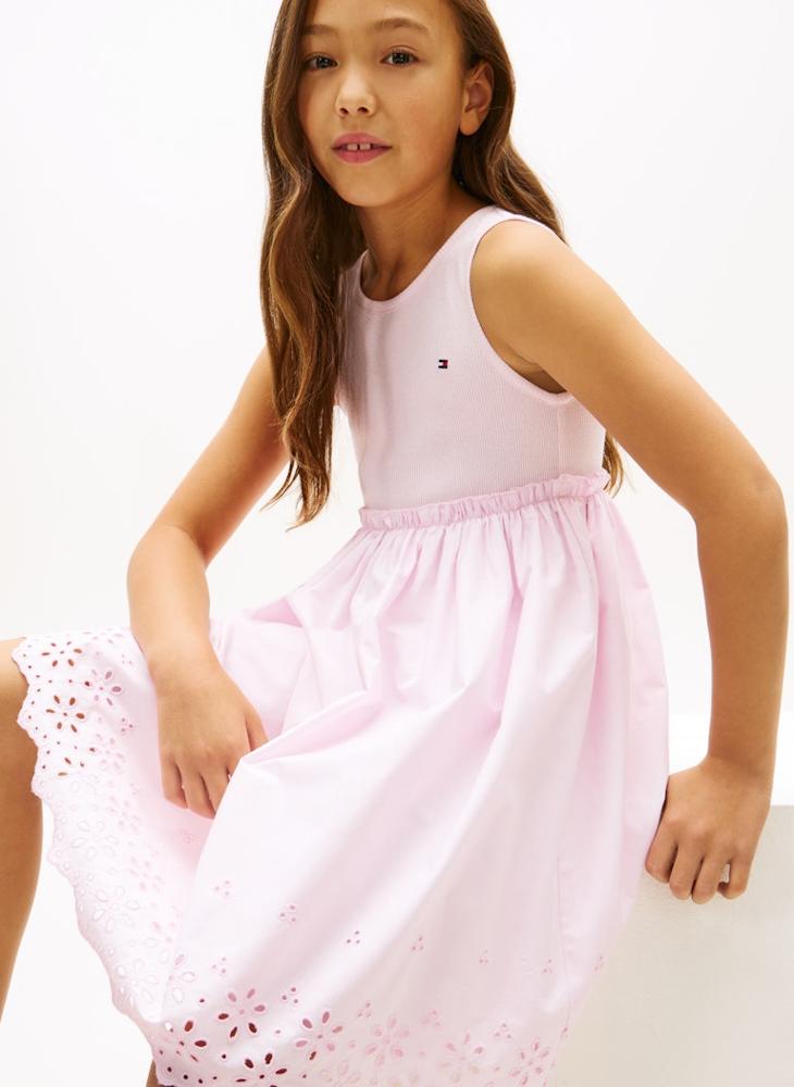 TOMMY HILFIGER Broderie Anglaise Sleeveless Dress - Image 4