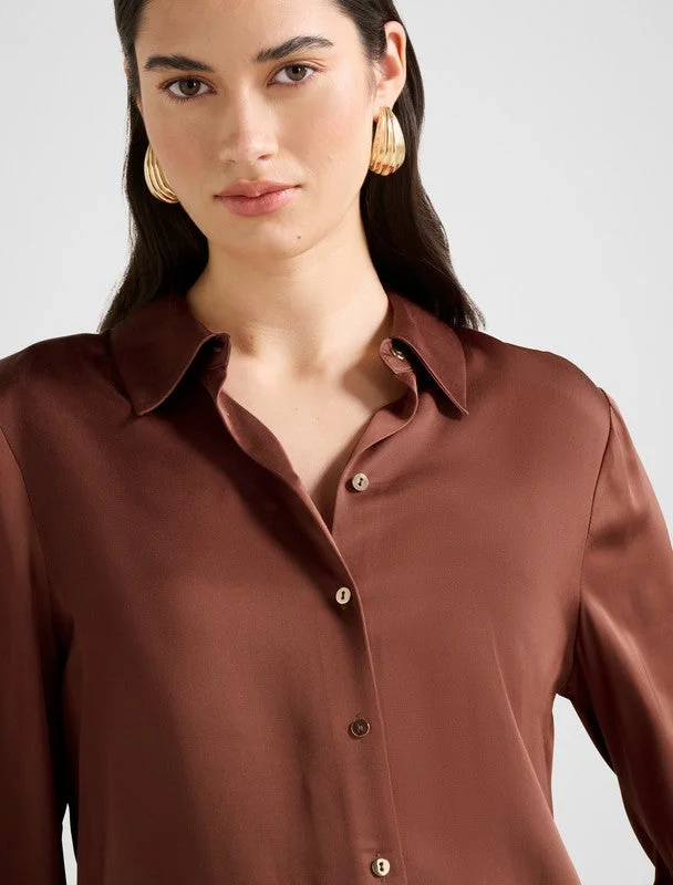 forever new  COCO Long Sleeves Satin Shirt for Women | Best Price UAE