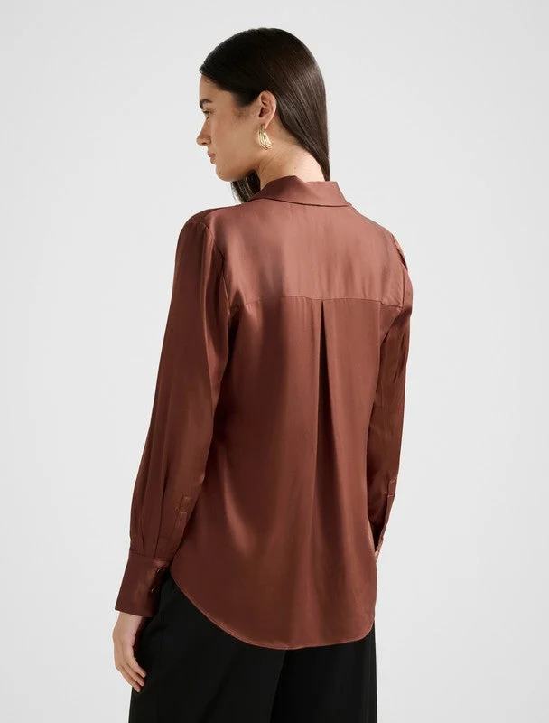 forever new  COCO Long Sleeves Satin Shirt for Women | Best Price UAE