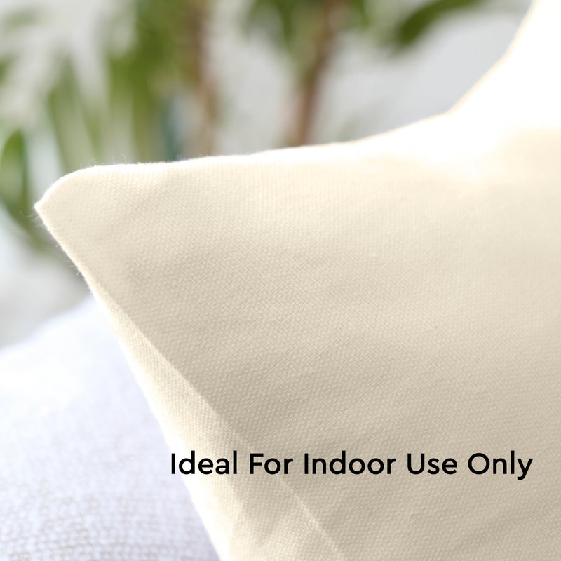 Encasa XO Christmas Throw Pillow Covers 20x20 in Set of 2 Natural | No Inserts | Cotton Pillow Covers for Living Room, Bed, Sofa, Couch | Decorative Cushion Covers with Improved Zippers - Image 5