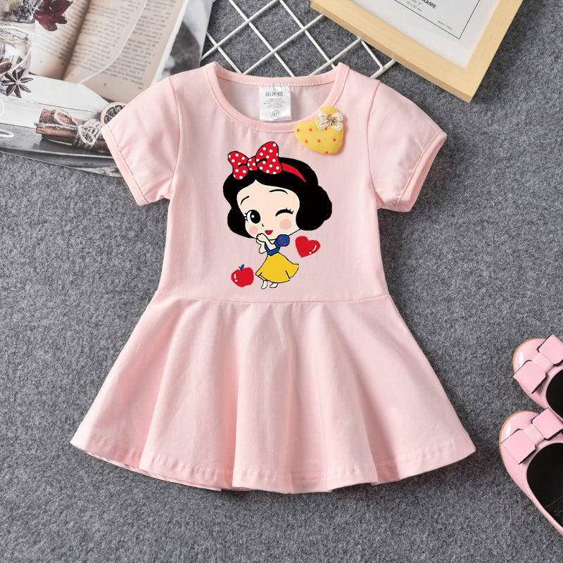 Girls' Thin Dress Summer Fashionable Short-Sleeved Children'S 2023 New Western Style Summer Clothes Children'S Clothing Baby Girls' Skirt - Image 5