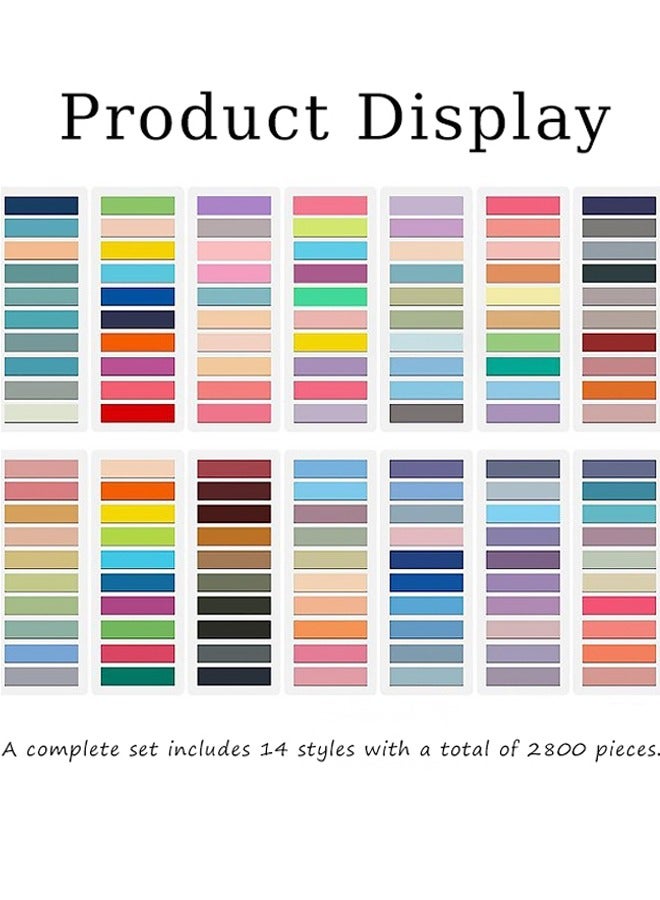2800 Pieces Sticky Index Tabs Colored Writable Repositionable  Tabs Sticky Flags Markers for  Marking File Classify,for College Lecture Note Indexing,Workplace Tagging,Libraries Book Cataloging,Stud - Image 2