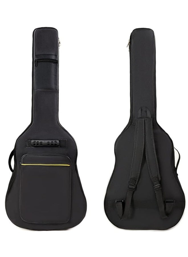 41 بوصة ملفوفة الصوتية غيتار حقيبة الظهر مقاومة للماء حقيبة حفل سميكة ناعمة الغطاء الأسود غيتار كهربائي حقيبة معدات الأطفال غيتار حالة السفر مزدوجة قابلة للتعديل حزام الكتف حقيبة مع سحاب - Image 1