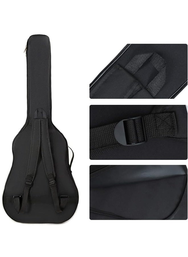 41 بوصة ملفوفة الصوتية غيتار حقيبة الظهر مقاومة للماء حقيبة حفل سميكة ناعمة الغطاء الأسود غيتار كهربائي حقيبة معدات الأطفال غيتار حالة السفر مزدوجة قابلة للتعديل حزام الكتف حقيبة مع سحاب - Image 2