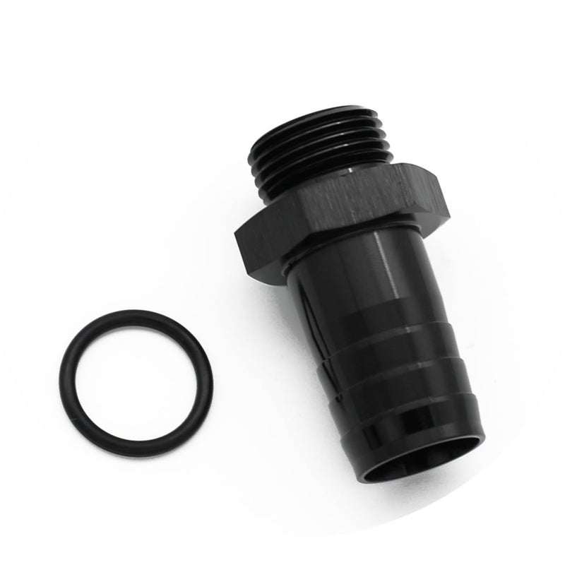 KRD PERFORMANCE Aluminum 8 AN ORB Male to 3419mm Barb Push On Hose Fitting Adapter Black