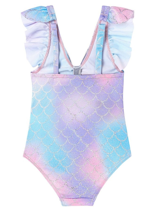 Ghteas Girls Swimsuit One Piece Kid Girls Water Sport Short Sleeve Sun Protection Bathing Suits Toddler Swimsuit with Adjustable Straps Baby Swimming Suit 4t - Image 4