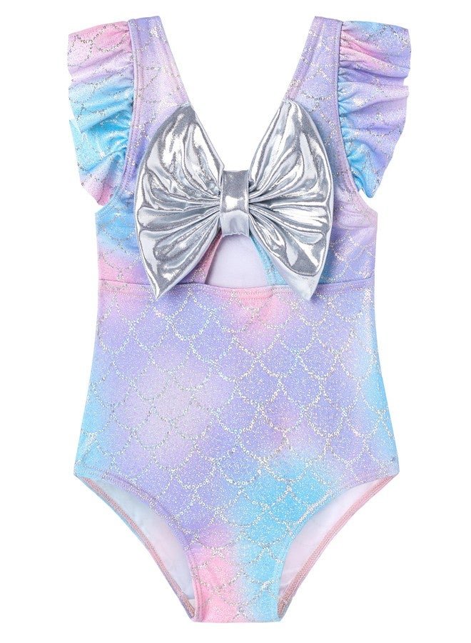 Ghteas Girls Swimsuit One Piece Kid Girls Water Sport Short Sleeve Sun Protection Bathing Suits Toddler Swimsuit with Adjustable Straps Baby Swimming Suit 4t - Image 1