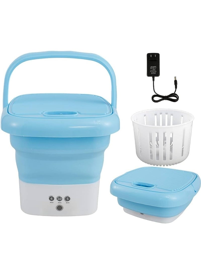 Portable Mini Folding Washing Machine with Drain Basket – Compact USB Washer for Socks, Underwear, Baby Clothes & Travel Laundry, Foldable Mini Washing Machine for Home & Dorm Use - Image 1