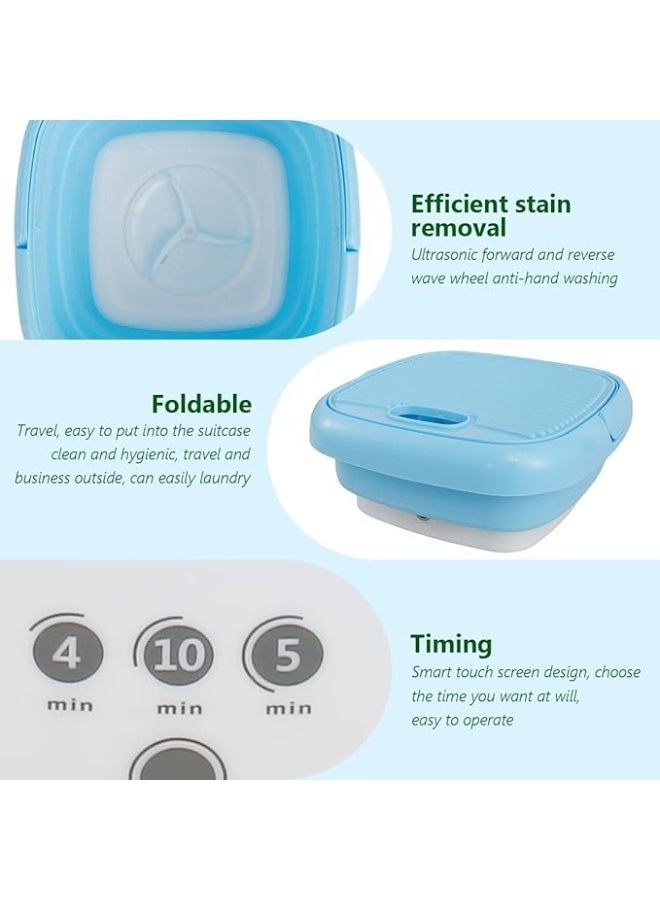 Portable Mini Folding Washing Machine with Drain Basket – Compact USB Washer for Socks, Underwear, Baby Clothes & Travel Laundry, Foldable Mini Washing Machine for Home & Dorm Use - Image 3