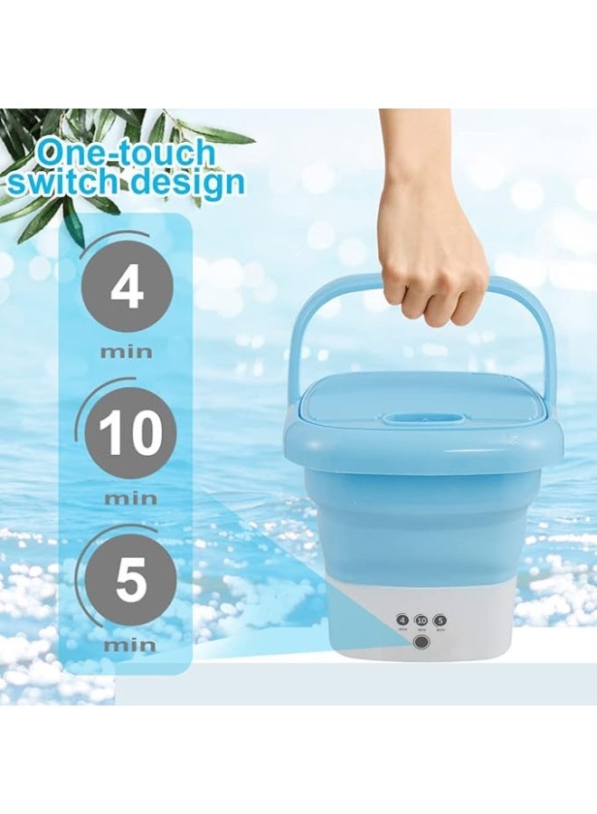 Portable Mini Folding Washing Machine with Drain Basket – Compact USB Washer for Socks, Underwear, Baby Clothes & Travel Laundry, Foldable Mini Washing Machine for Home & Dorm Use - Image 4