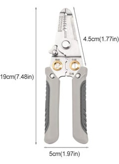 uptodateproducts uptodateproducts Multifunction Wire Plier Tool 7 in 1 MultiFunctional Wire Splitting Pliers Electrical Stripping Tool for Electric Cable Stripping Cutting Cable Stripper and CrimpingGrey  - Image 2