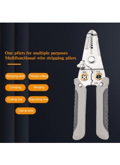 uptodateproducts uptodateproducts Multifunction Wire Plier Tool 7 in 1 MultiFunctional Wire Splitting Pliers Electrical Stripping Tool for Electric Cable Stripping Cutting Cable Stripper and CrimpingGrey  - Image 3