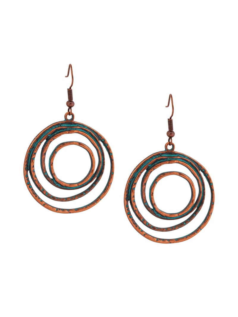 MINACHI Vintage Boho Multiple Layered O Ring Dangle Drop Earrings, Bohemian Statement Jewelry Gift for Women (1) - Image 1