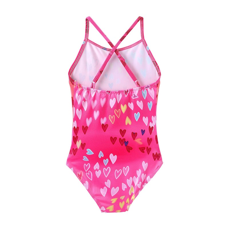 iLover Girls Sparkle One Piece Swimsuits Crossback Swimwear Beach Bathing Suit with Adjustable Strap 5-6 Years - Image 2