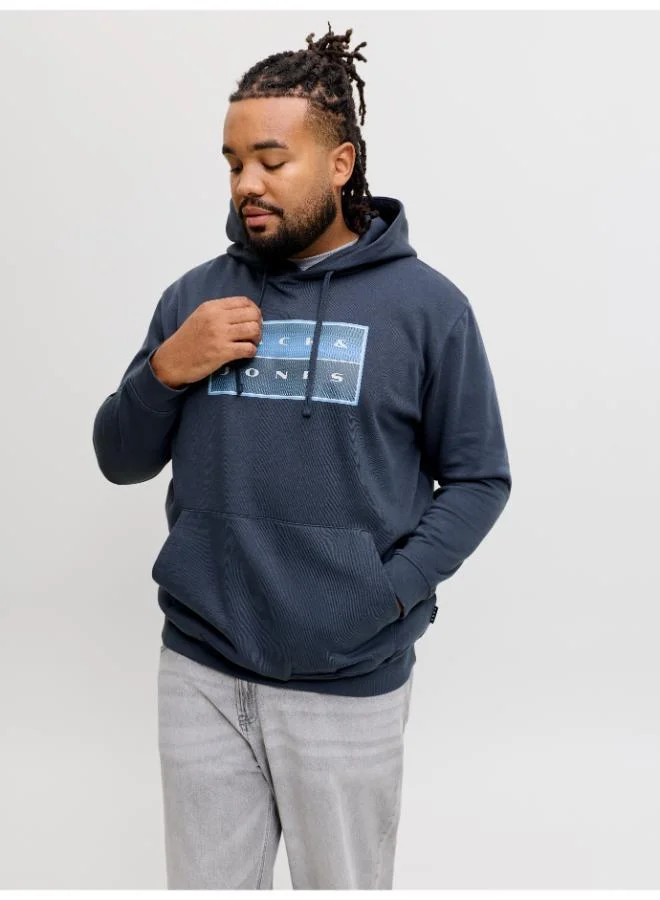JACK & JONES Plus Size Graphic Pullover Hoodie