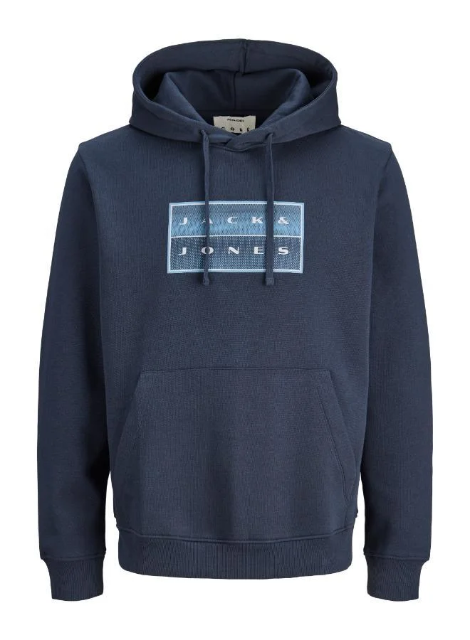 JACK & JONES Outer Space Plus Size Graphic Pullover Hoodie for Men | Best Price UAE