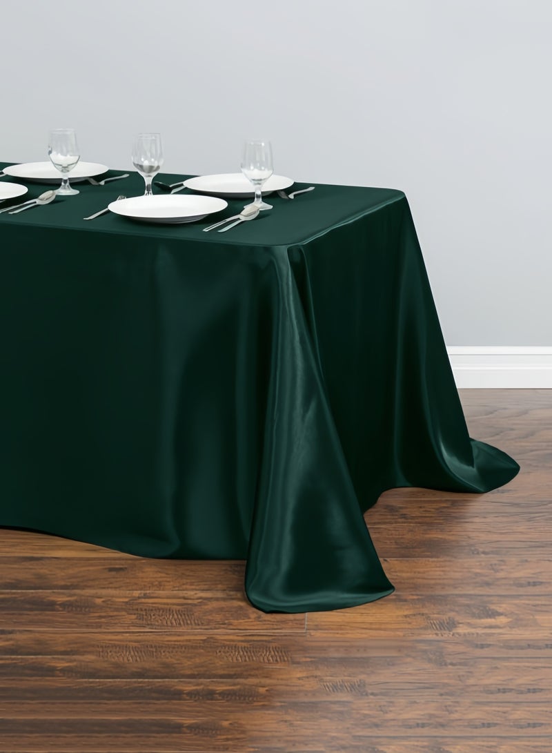 Eilimi Oil-proof rectangular tablecloth, solid color tablecloth, no stitching whole tablecloth, tablecloth suitable for catering events, dinner parties, weddings, buffet tables or home, washable tablecloth Dark green(1.45*1.8m/4.76 x 5.9ft) - Image 2