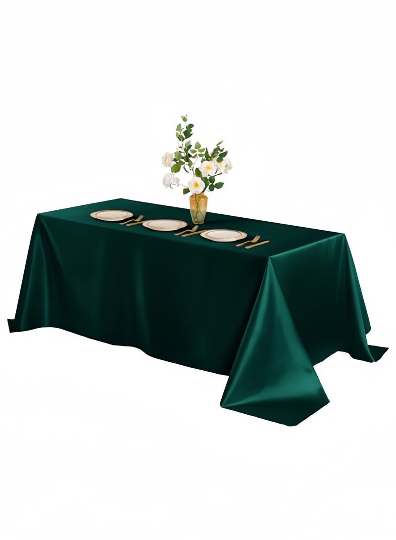 Eilimi Oil-proof rectangular tablecloth, solid color tablecloth, no stitching whole tablecloth, tablecloth suitable for catering events, dinner parties, weddings, buffet tables or home, washable tablecloth Dark green(1.45*1.8m/4.76 x 5.9ft) - Image 3