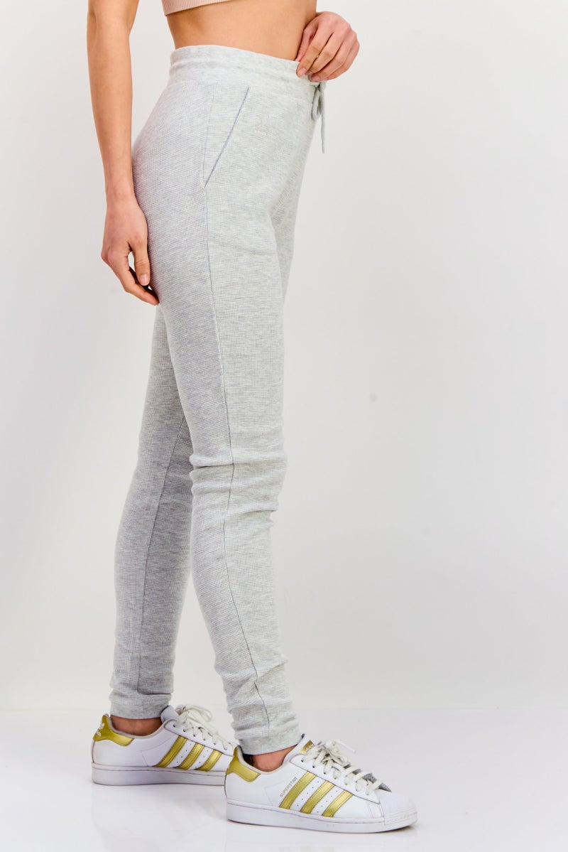 KANGOL Women Regular Fit Drawstring Solid Jogger Pants, Grey  - Image 2