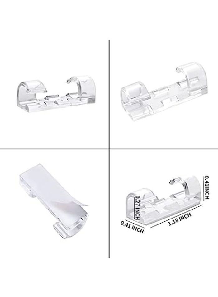 20-Piece Self-adhesive Cable Clips Organizer for Organizing Wires (Clear) - Image 2
