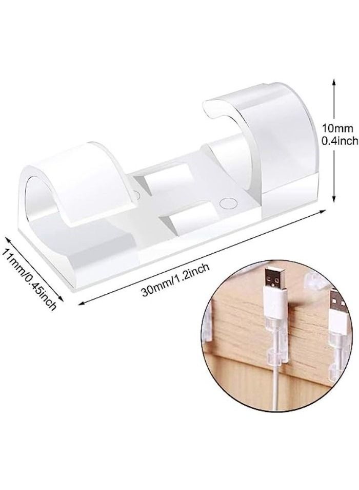 20-Piece Self-adhesive Cable Clips Organizer for Organizing Wires (Clear) - Image 3