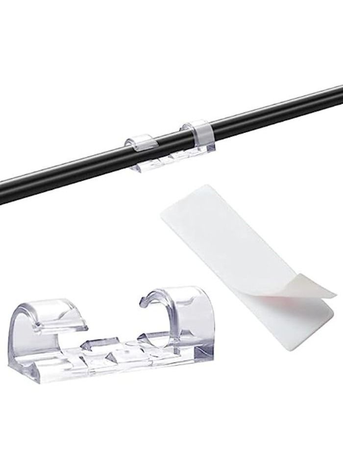 20-Piece Self-adhesive Cable Clips Organizer for Organizing Wires (Clear) - Image 1