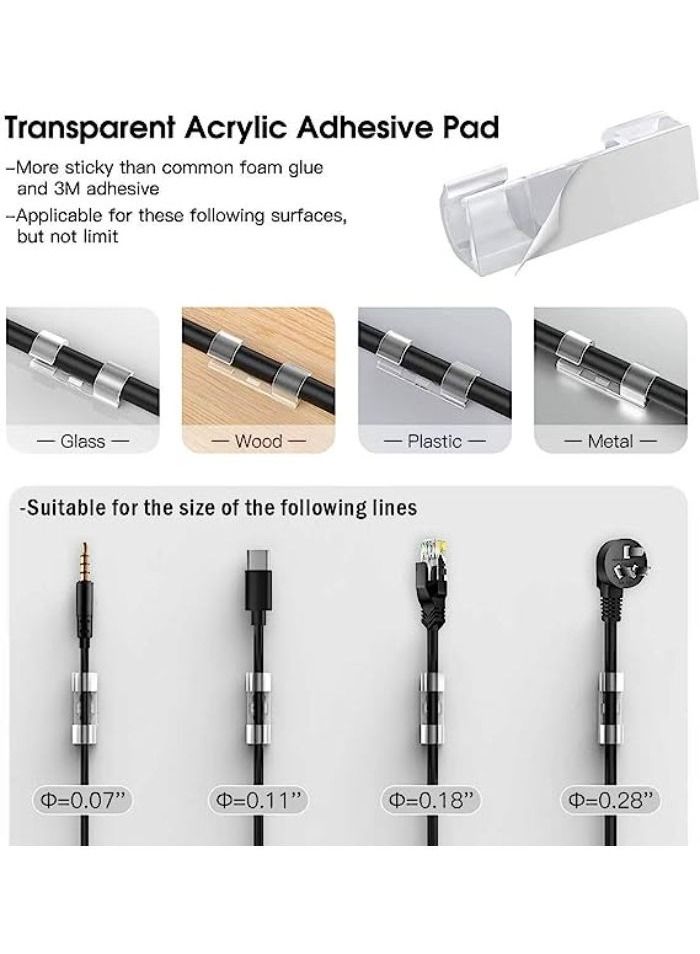 20-Piece Self-adhesive Cable Clips Organizer for Organizing Wires (Clear) - Image 5