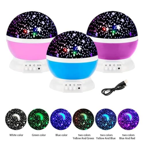 KRESHU Abs Plastic Creative 360° Rotating Star Projection Lamp With Colorful Led Night Lights | Star Master With Usb Cable Galaxy Sky Lamp For Home Decoration & Gifts (Multicolor,1Pcs) - Image 5