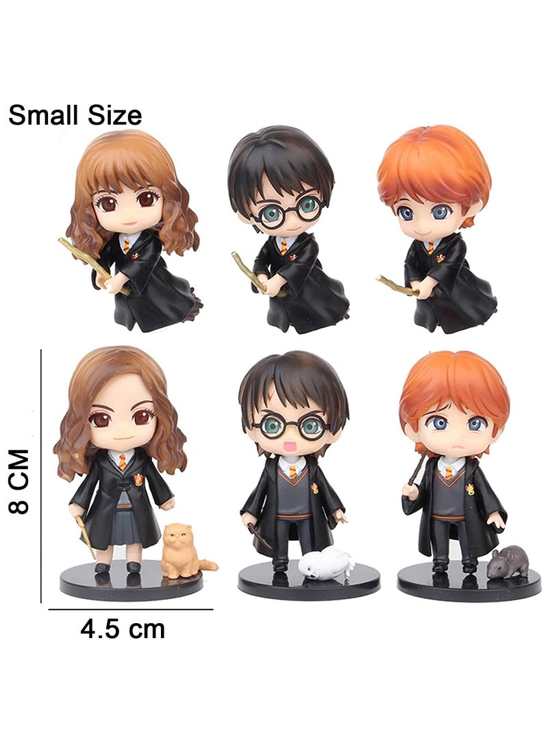 عام مجموعة ألعاب هاري بوتر: أشكال عمل صغيرة بحجم 8سم، عبارة عن 6 قطع من الأشكال الصوتية لشخصيات هاري بوتر، مثالية للمكاتب وطاولات الدراسة، أكشاك السيارات، الديكورات، وتزيين الكعك للأولاد والبنات. - Image 4
