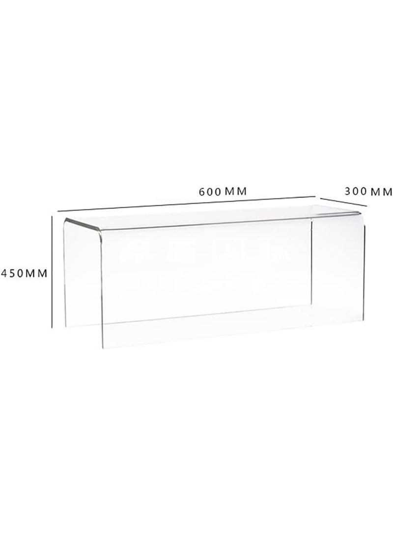 SLASA Transparent Acrylic Stool - Modern Minimalist Shoe Bench, Bed End Seat, Footrest, Small Coffee Table for Living Room, Bedroom & Entryway - Image 3