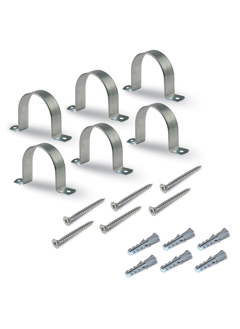 Duravel - Duravel U Clamps Fastener Hanger Pipe Clamps Clip with Screw and Plug, for Conduit Pipe Fixing Bracket and Support Water Pipe and Gas Pipe – 10 Pcs (1Inch) - Image 1