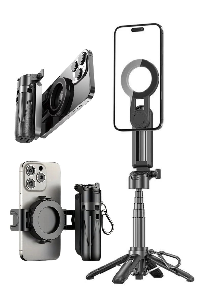 بيتشو حامل ثلاثي القوائم مغناطيسي لعصا سيلفي وحامل هاتف محمول مع جهاز تحكم عن بعد وحامل ثلاثي القوائم صغير لعصا سيلفي