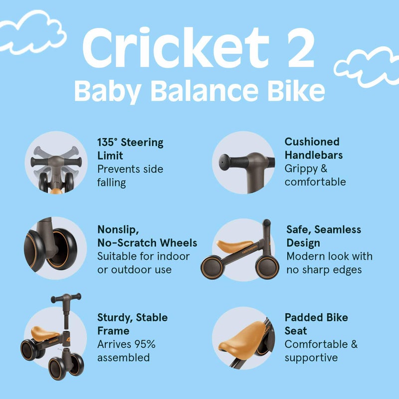 Retrospec Cricket Baby Walker Balance Bike with 4 Wheels for Ages 12-24 Months - Toddler Bicycle Toy for 1 Year Oldâ€™s - Ride On Toys for Boys & Girls - Image 3