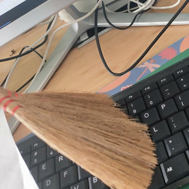 Hand Woven Mini Broom For Pet Hair And Dust Indoor Desktop Cleaning - Image 5
