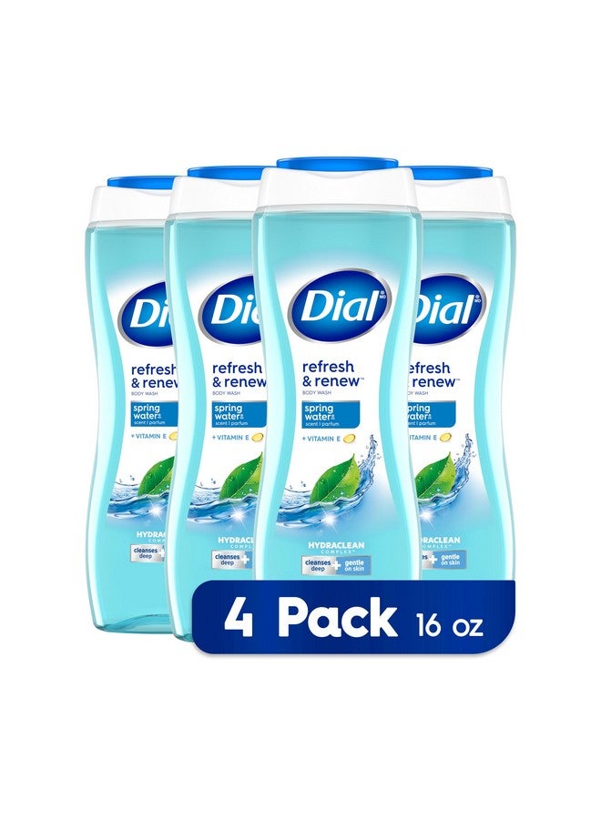 Dial Body Wash Refresh & Renew Spring Water 16 Fl Oz Pack Of 4 - Image 1