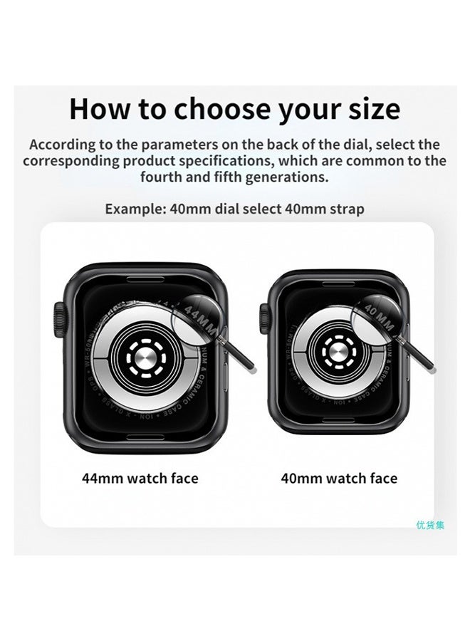 Genuine Leather Double Tour Designed Slim Strap for iWatch Series 10 (42mm), Leather Replacement Band Compatible for iWatch SE Series 9/8/7/6/5/4/3/2/1 (38mm/40mm/41mm/42mm), Black - Image 3