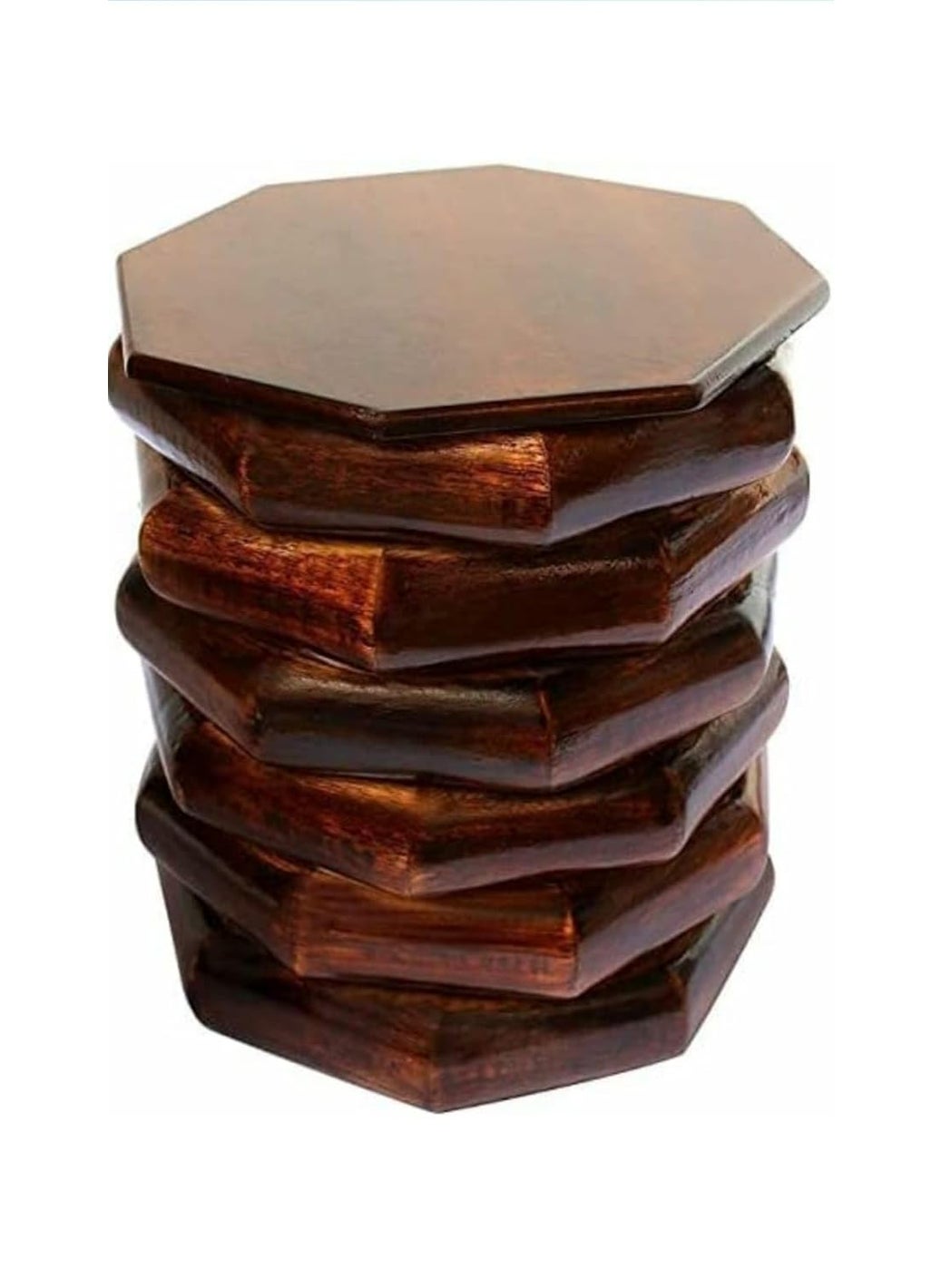 Blessing HANDICRAFTS Blessing Handicrafts Wooden Zig Zag Stool For Living Room Side Stool Table For Bedroom Stool For Dressing Table Bedside Home Office Balcony Stool For Decoration 20 Cm 244 Cm Brown  - Image 5