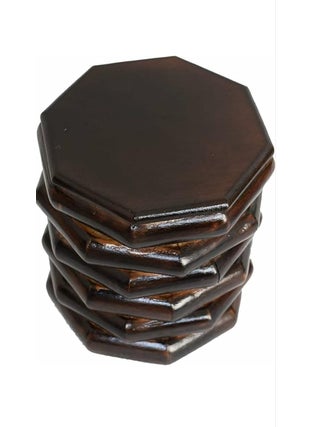 Blessing HANDICRAFTS Blessing Handicrafts Wooden Zig Zag Stool For Living Room Side Stool Table For Bedroom Stool For Dressing Table Bedside Home Office Balcony Stool For Decoration 20 Cm 244 Cm Brown  - Image 3