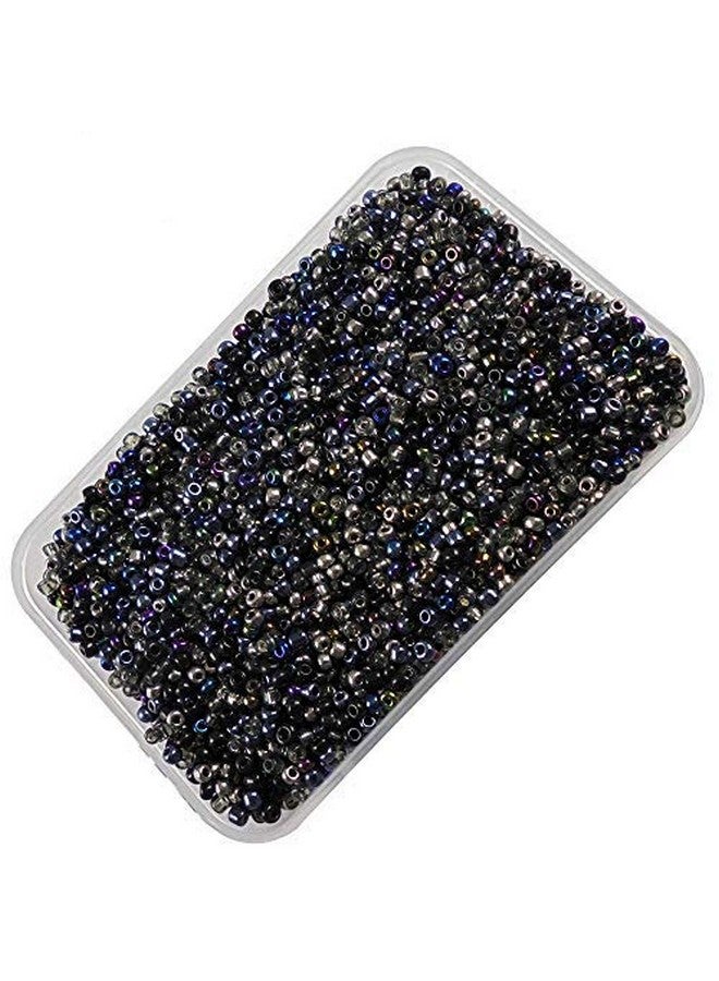 eshoppee 8/0 3 mm 200 gm Black Color Glass Seed Beads for Jewellery Making kit Art and Crafts Materials for Embroidery Necklace Bracelet Earring Making Materials DIY kit (Black Family) - Image 1